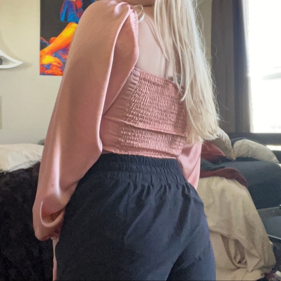 Pink Square Neck Puff Sleeve Shirt - Picture 6 of 6